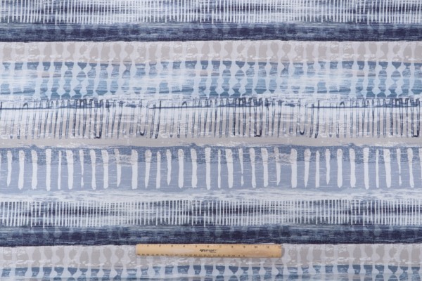 Mill Creek Oak Harbor-Madden Printed Cotton Drapery Fabric in Denim 