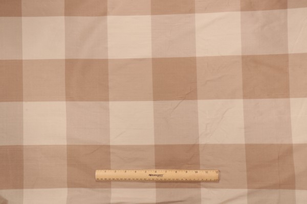 Thibaut Silk Check Woven Decorator Fabric in Beige