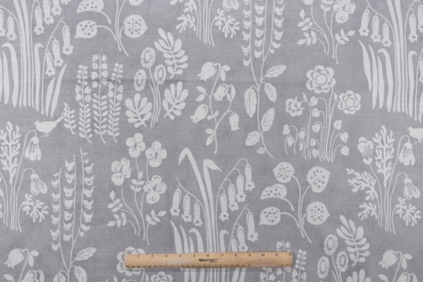 Novogratz Tallulah Belle Printed Cotton Drapery Fabric in Grey 