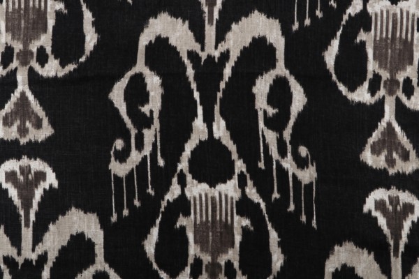 Fabricut Magnificat Printed Linen Blend Drapery Fabric in Charcoal Grey 
