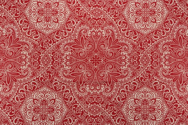 HGTV Home Well Adorned Printed Cotton Drapery Fabric in Sunset 