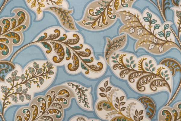 Sample of HGTV Home Deco Drama Printed Cotton Drapery Fabric in Topaz 