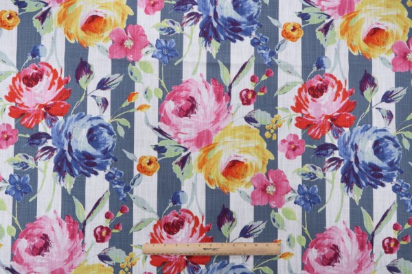 Click for Richloom Floral Printed Drapery Fabric in Blue  Richloom Floral Printed Drapery Fabric in Blue