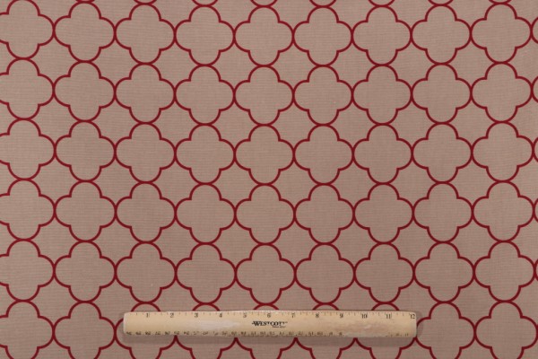 Click for Vern Yip Clover Grid Printed Cotton Drapery Fabric in Brick for Trend  Vern Yip Clover Grid Printed Cotton Drapery Fabric in Brick for Trend