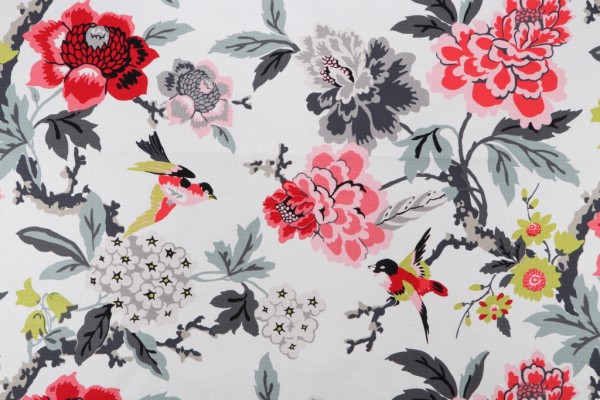 Waverly Candid Moment Printed Cotton Drapery Fabric in Ebony 
