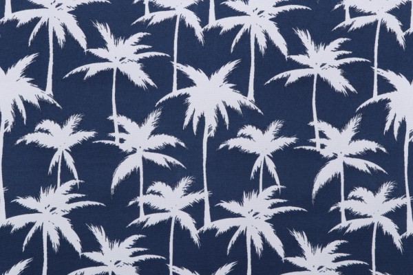 Click for Terrasol - Palmetto Printed Polyester Outdoor Fabric in Navy  Terrasol - Palmetto Printed Polyester Outdoor Fabric in Navy