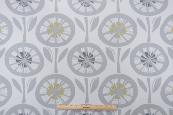 Terrasol - Lemondrop Printed Polyester Outdoor Fabric in Platinum 