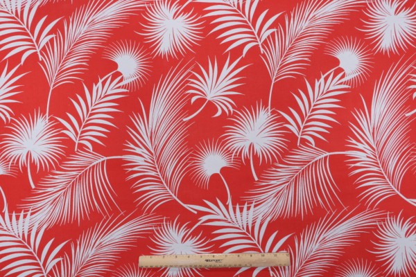 Sample of Terrasol - Panama Printed Polyester Outdoor Fabric in Coral 