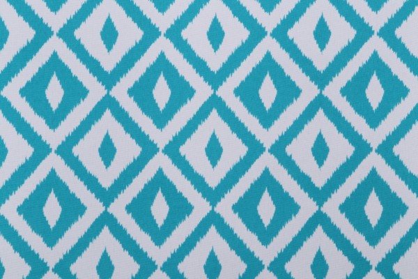 Terrasol - Aztec Printed Polyester Outdoor Fabric in Teal 