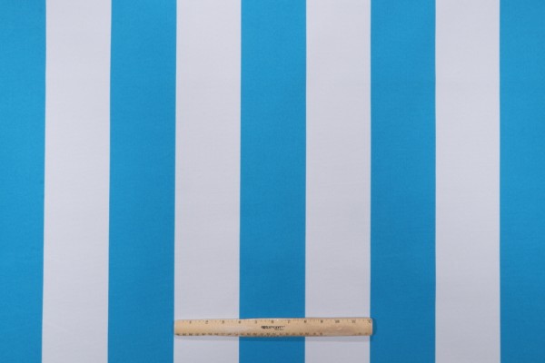 Terrasol - Awning Stripe Printed Polyester Outdoor Fabric in Hawaiian Ocean 