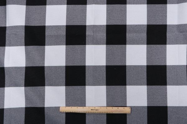 Sample of Terrasol - Cottage Check Woven Solution Dyed Acrylic Outdoor Fabric in Black 