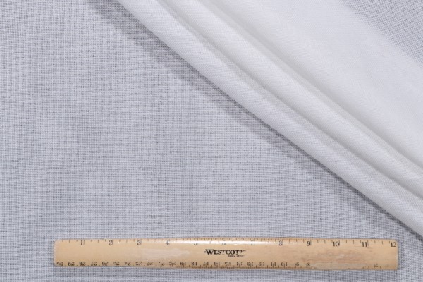 Terrasol - Breezy Woven Solution Dyed Acrylic Semi-Sheer Drapery Weight Outdoor Fabric in Snow 