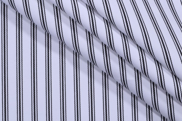 Sample of Terrasol - Folly Ticking Woven Solution Dyed Acrylic Outdoor Fabric in Midnight 