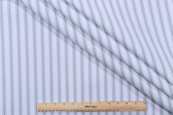 Sample of Terrasol - Folly Ticking Woven Solution Dyed Acrylic Outdoor Fabric in Mist 