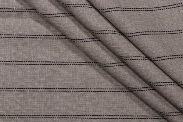 Terrasol - Nassau Stripe Woven Solution Dyed Acrylic Outdoor Fabric in Black 