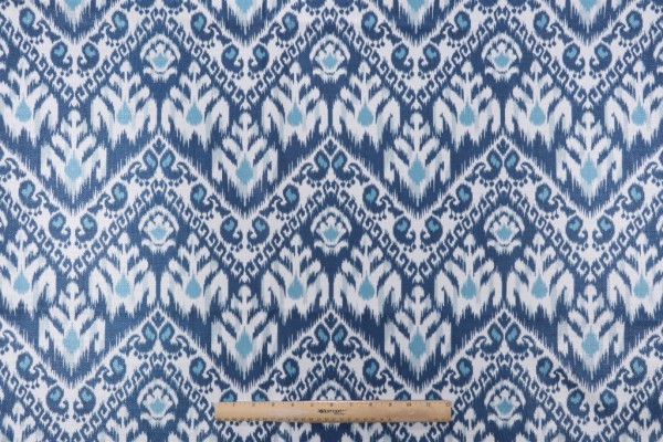 Musa Printed Drapery Fabric in Pool