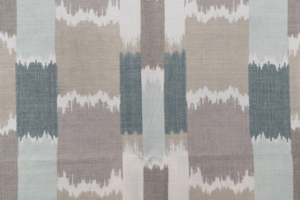 Maya Ikat Woven Decorator Fabric in Teal