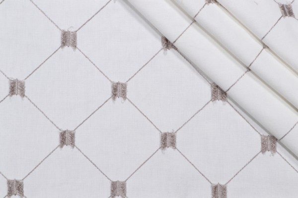 Robert Allen Embroidered Drapery Fabric in Flint