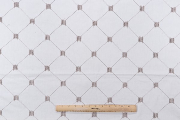 Robert Allen Embroidered Drapery Fabric in Flint