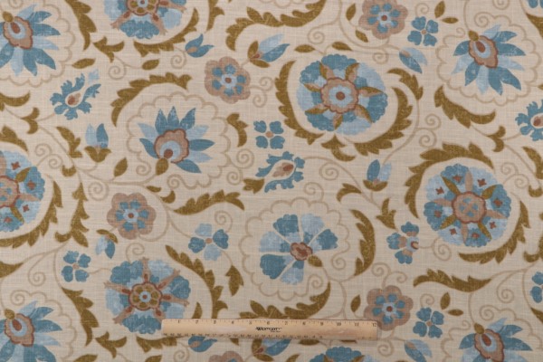 Click for 4.63 Yards Jaclyn Smith Home JSP078 Printed Linen Blend Drapery Fabric in Robin's Nest for Trend Jaclyn Smith Home JSP078 Printed Linen Blend Drapery Fabric in Robin's Nest for Trend
