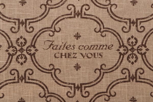Jacklyn Smith Home Script Printed Linen Blend Drapery Fabric in Cocoa for Trend