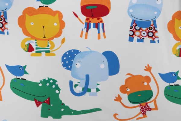 Big Top/Safari Printed Polyester Drapery Fabric in Multi