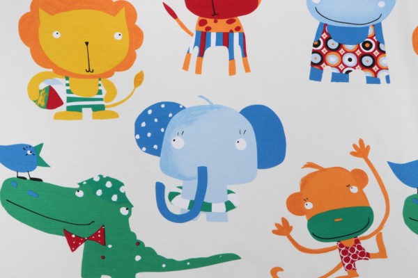 Big Top/Safari Printed Polyester Drapery Fabric in Multi