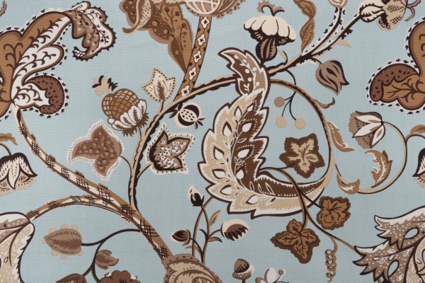 Covington Wilmington Printed Cotton Drapery Fabric in Robin's Egg