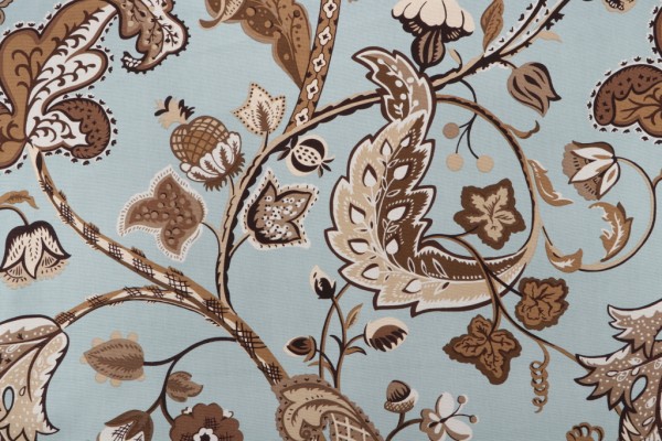 Covington Wilmington Printed Cotton Drapery Fabric in Robin's Egg