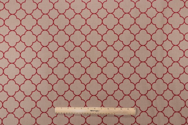 Click for 8 Yards Vern Yip Clover Grid Printed Cotton Drapery Fabric in Brick for Trend Vern Yip Clover Grid Printed Cotton Drapery Fabric in Brick for Trend