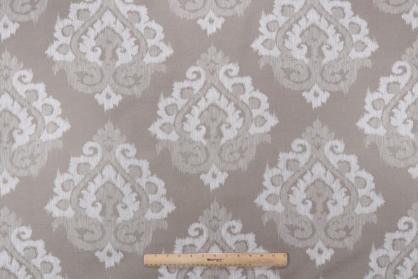 Purdue Printed Cotton Drapery Fabric in Dove
