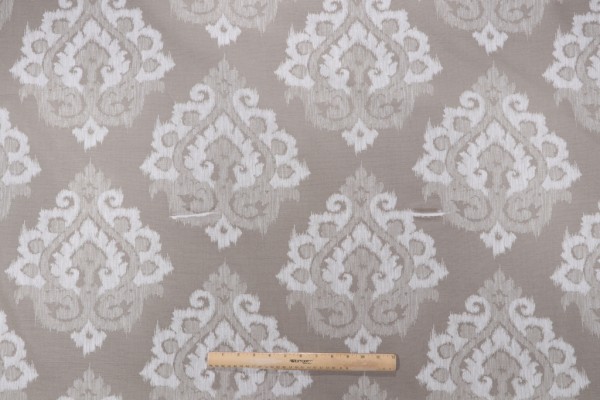 Purdue Printed Cotton Drapery Fabric in Dove