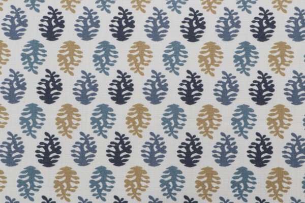Richloom Bellflower Printed Cotton Drapery Fabric in Atlantis