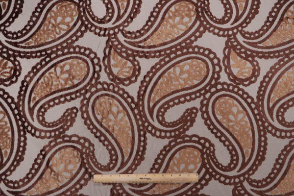 Candace Velvet Upholstery Fabric in Chocolate