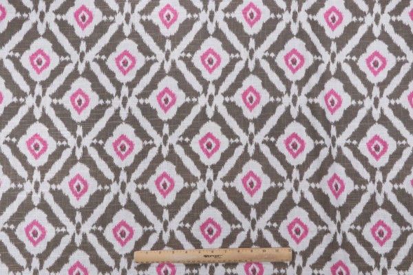 Click for 10 Yards Tobi Fairley Printed Linen Blend Drapery Fabric in Pink Tobi Fairley Printed Linen Blend Drapery Fabric in Pink