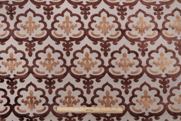 Merrill Velvet Upholstery Fabric in Chocolate