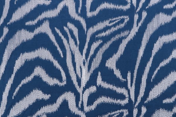 Click for 9.13 Yards Zebra Embroidered Drapery Fabric in Marine Zebra Embroidered Drapery Fabric in Marine