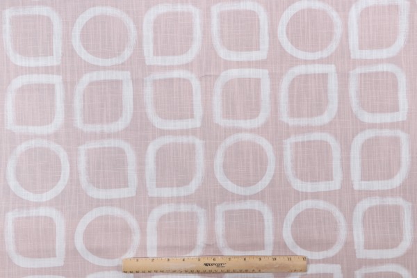 Robert Allen Printed Cotton Drapery Fabric in Blush