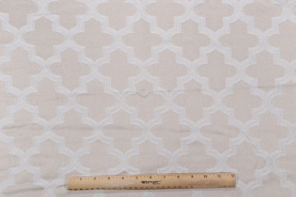 3/4 Yard Woven Sateen Jacquard Drapery fabric in Cream