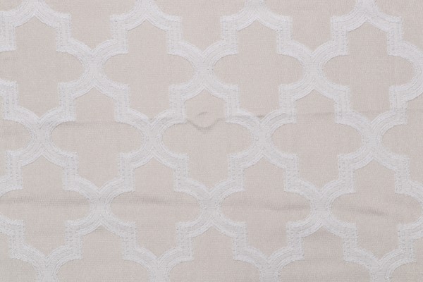 3/4 Yard Woven Sateen Jacquard Drapery fabric in Cream