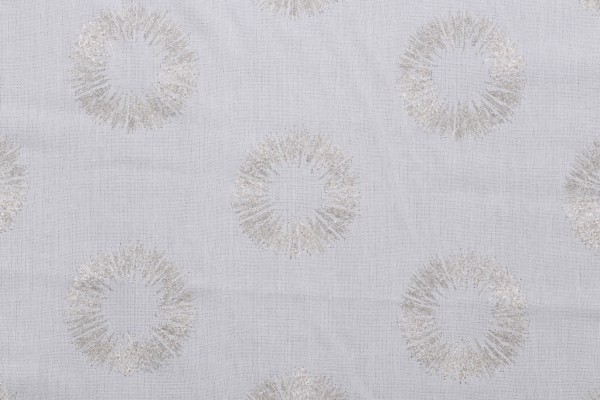 3/4 Yard Sunburst Embroidered Drapery Fabric in Ivory