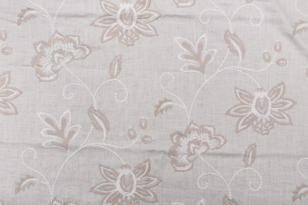 3/4 Yard Embroidered Drapery Fabric in Natural