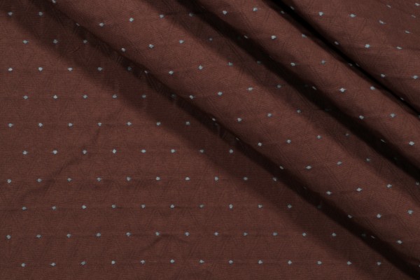 Click for 2.5 Yards A Pois Pickstitch Dotted Diamon Upholstery Fabric in Mocha/Blue A Pois Pickstitch Dotted Diamon Upholstery Fabric in Mocha/Blue
