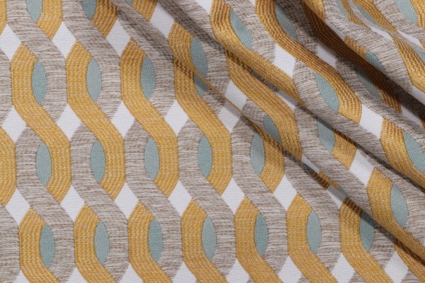 Links Woven Upholstery Fabric in Gold