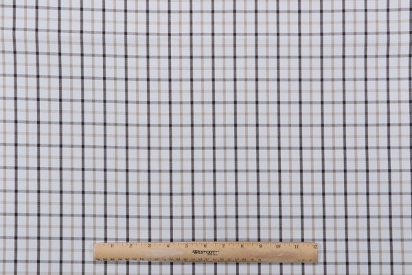 Richloom Woven Plaid Polyester Outdoor Fabric in Khaki/Black 
