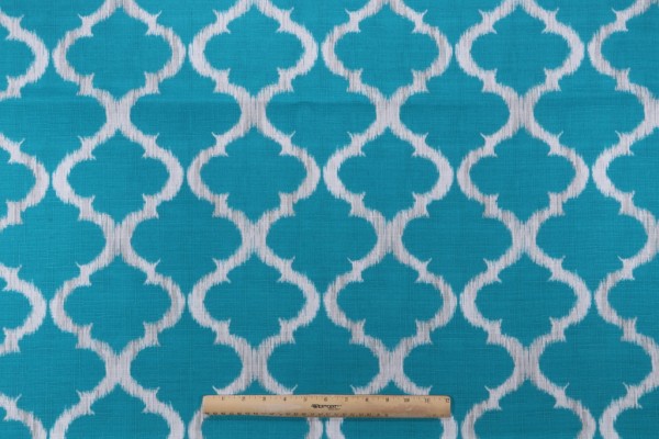 Richloom Ikat Medallion Printed Polyester Outdoor Fabric in Blue 