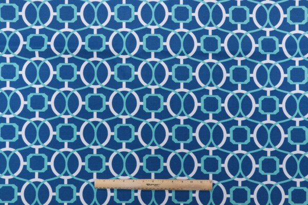 Bryant Helix Printed Poly Outdoor Fabric in Blue 
