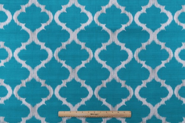 Richloom Ikat Medallion Printed Polyester Outdoor Fabric in Blue 