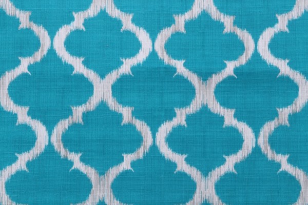 Richloom Ikat Medallion Printed Polyester Outdoor Fabric in Blue 