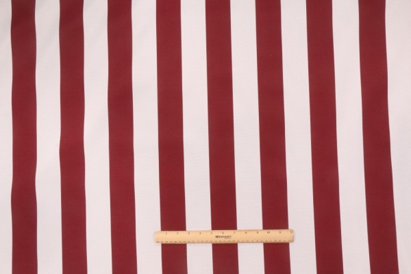PK Lifestyles Canopy Stripe Printed Polyester Outdoor Fabric in Claret